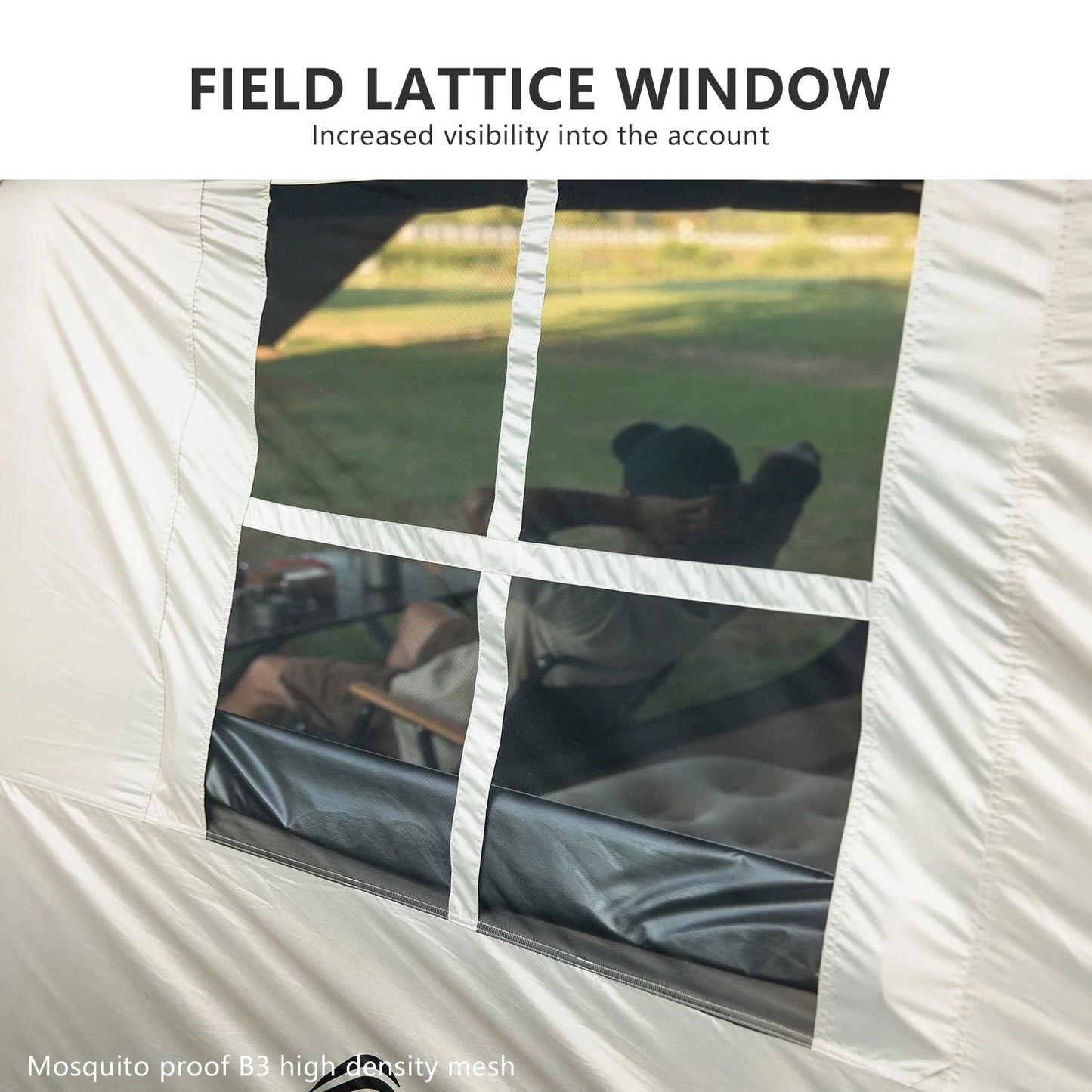 BISINNA One-touch Ridge Type Tent Titanium Glue 3-4 Persons GlowCart