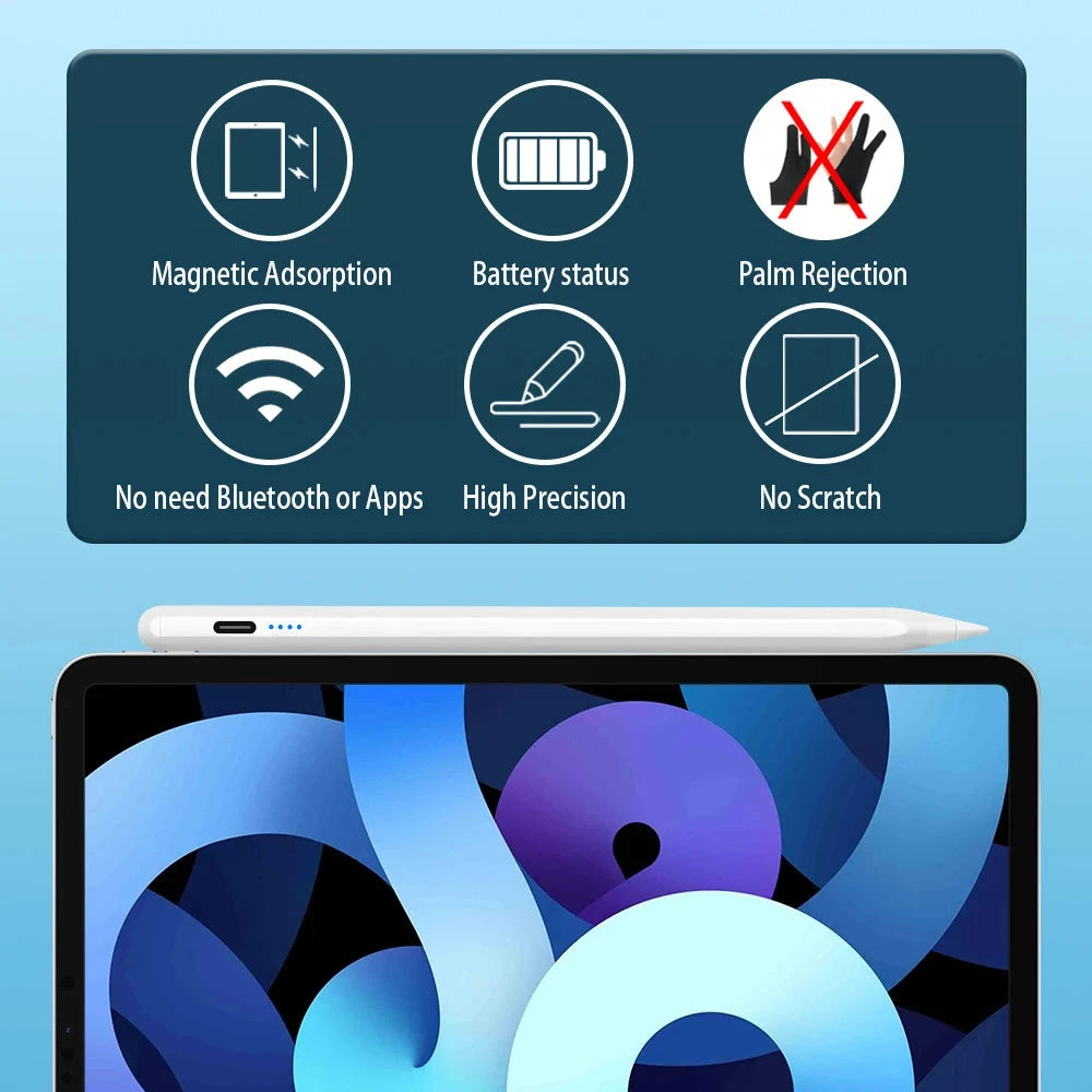 Stylus Pen For Apple Pencil with LED Power Indicators Palm GlowCart