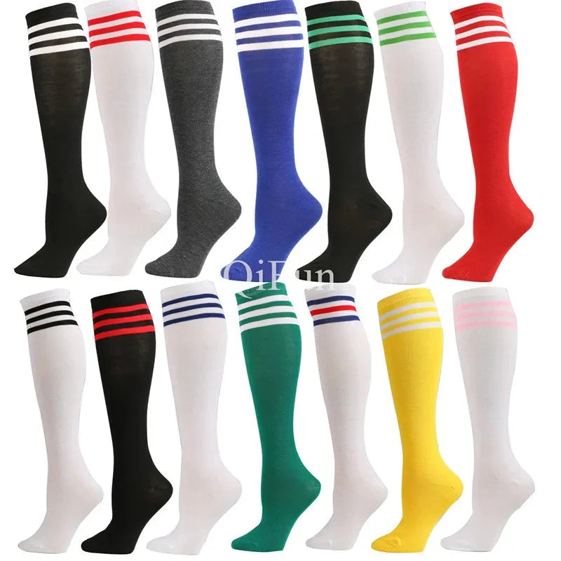 Unisex Compression Socks Football Socks Non-slip Long Tube Knee High Stockings Socks Striped Soccer Socks Running Sports Socks GlowCart