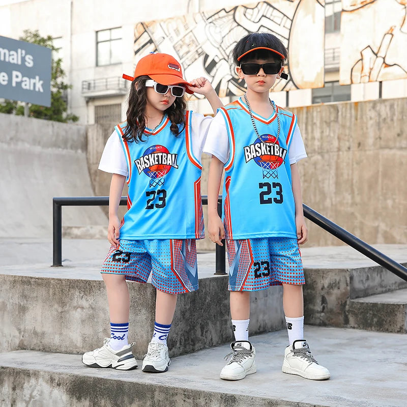 Children Basketball Jersey Boy and Girls Quick-drying comfortable Shirt Sportswear Tracksuit Kid fashion Training Sport Uniforms GlowCart