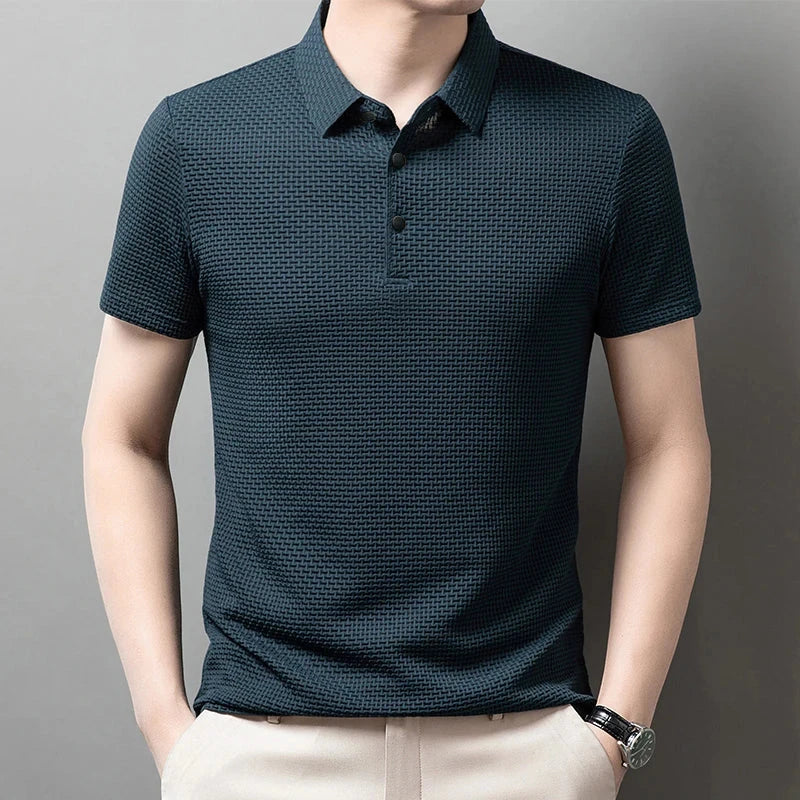 New Men's Business Casual Short Sleeved Bone Flower Solid GlowCart