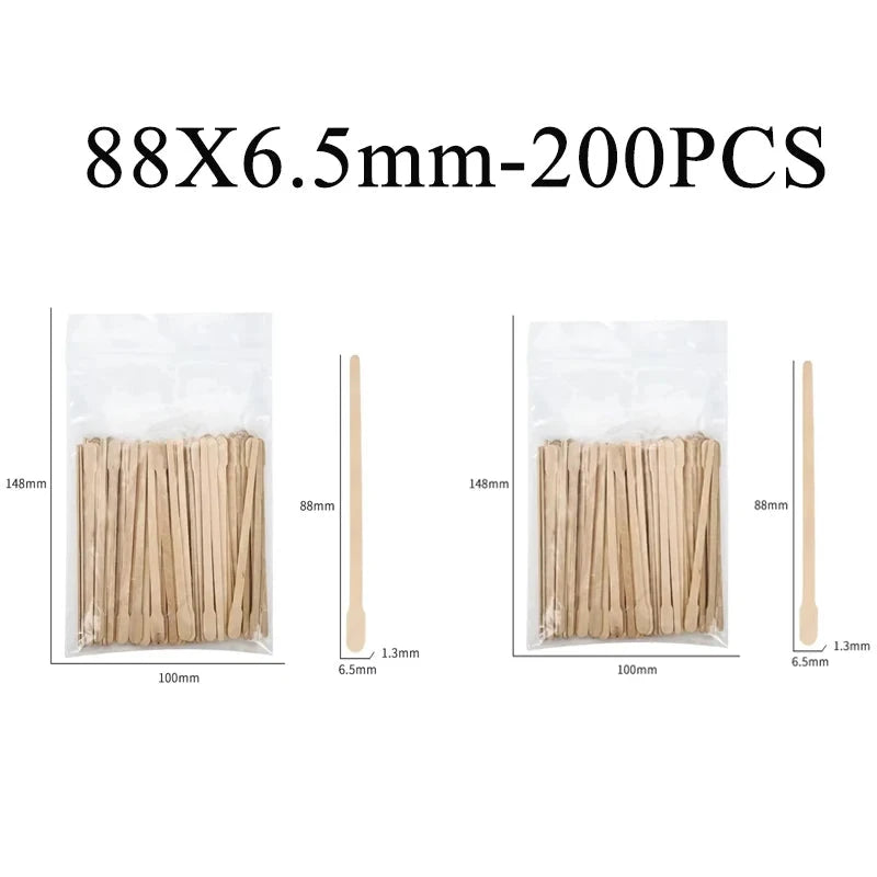50/100/200PCS Disposable Wood Stick Beauty Spatulas Log Hair GlowCart