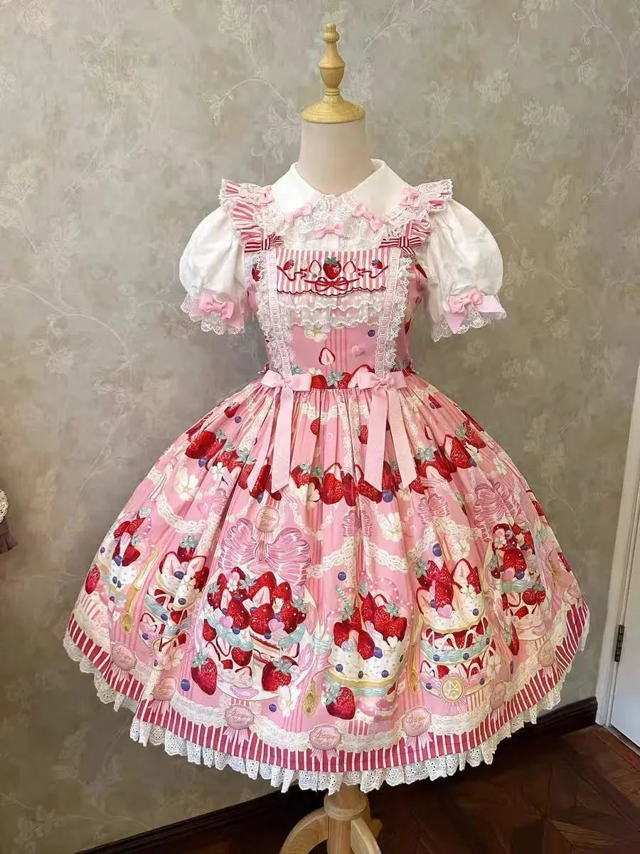 MAGOGO Victorian Sweet Lolita Jsk Dress Cute Striped GlowCart