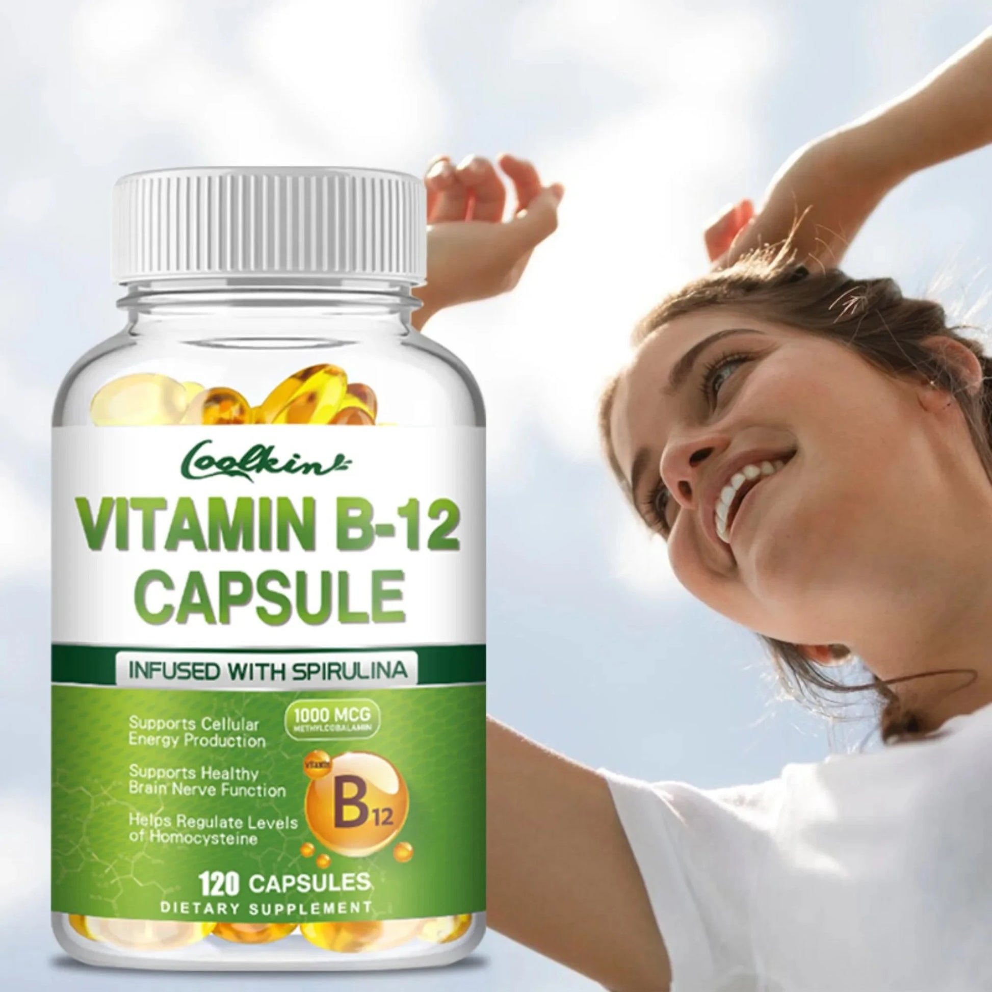 Vitamin B12 - Supports Energy Metabolism and Nervous System, GlowCart