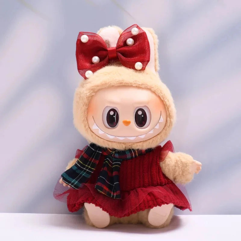 17cm  Doll Plush Dress Up Labubu Doll's Clothes Set Trendy GlowCart