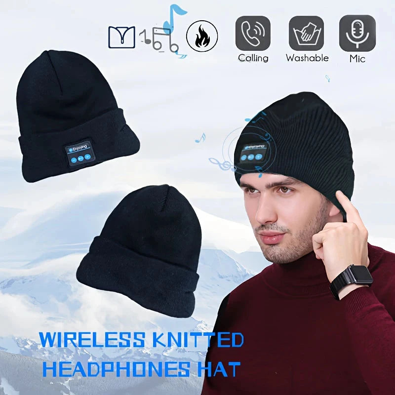 Winter Sports Bluetooth Hat Warm Beanie Music Wireless GlowCart