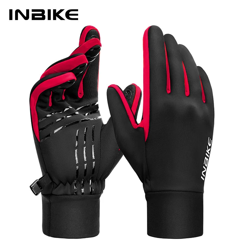 INBIKE Winter Gloves for Men Women Thermal Fleece Cycling Gloves Full Finger Touchscreen Anti-Shock Road Mountain Bicycle Gloves GlowCart
