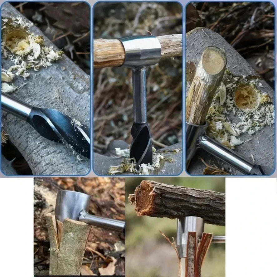 Auger Wrench Outdoor Survival Hand Drill Survival Gear Tool GlowCart