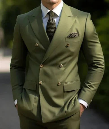 High Quality Brown Men's Suits Double Breasted Bespoke GlowCart