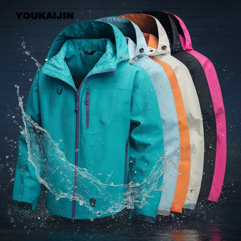Men's Waterproof Rain Jacket Autumn Lightweight Outer Hooded GlowCart