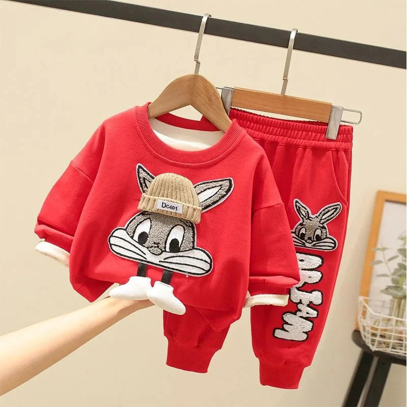 Autumn Kid Boy Clothes Set Cartoon Printed Sweatshirts Pullover Top and Pants Bottom 2pcs Suit Children Girls Outfits Tracksuits GlowCart
