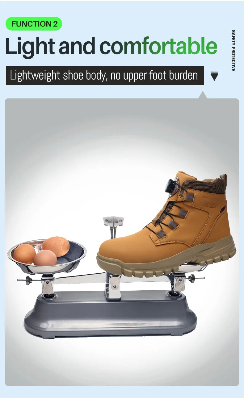Rotating Button Work Shoes for Men Anti Puncture Work