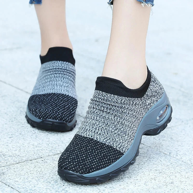 Women Walking Trainers Fashion Fly Weaving Sock Sneakers GlowCart