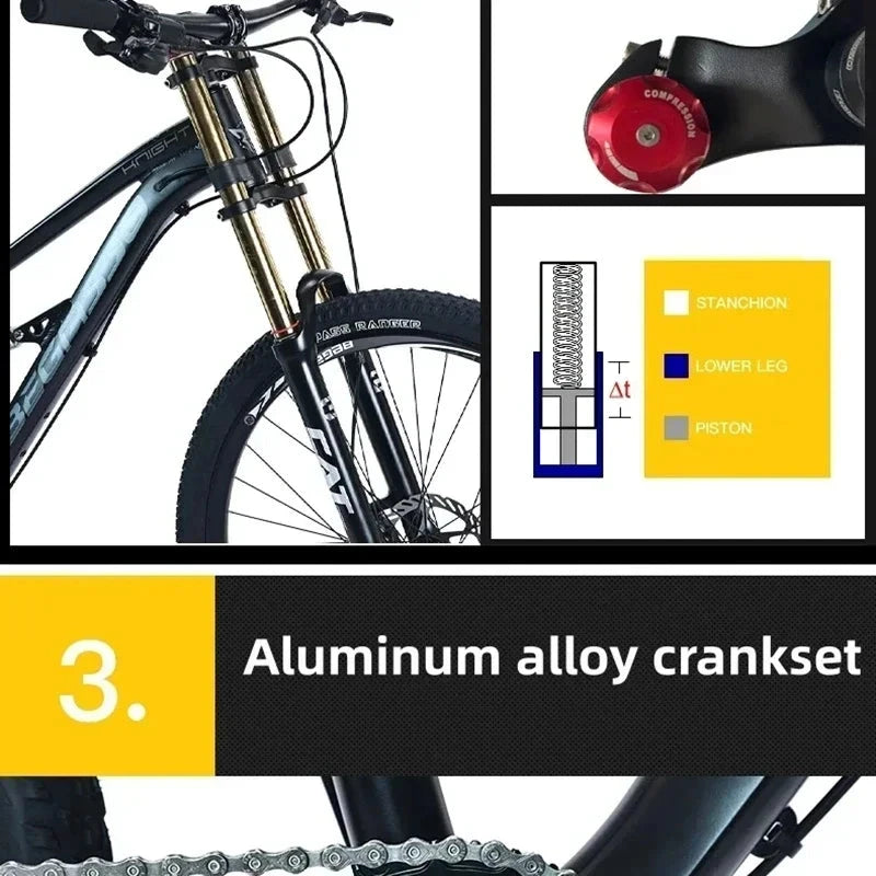 26/27.5 inch MTB Full Suspension soft tail mountain bike hydraulic disc brake off-road racing DH 11 speed Cross Country Bicycle GlowCart