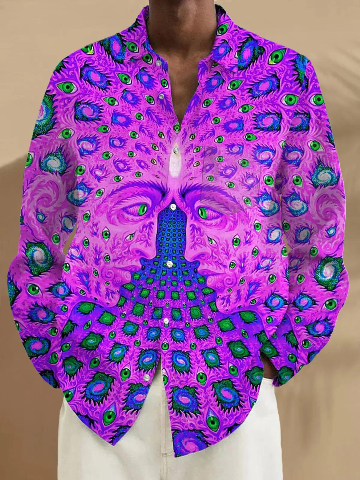 Men's shirts, button down shirts, casual shirts, spring and summer, printed long sleeves, daily, fashionable, comfortable GlowCart