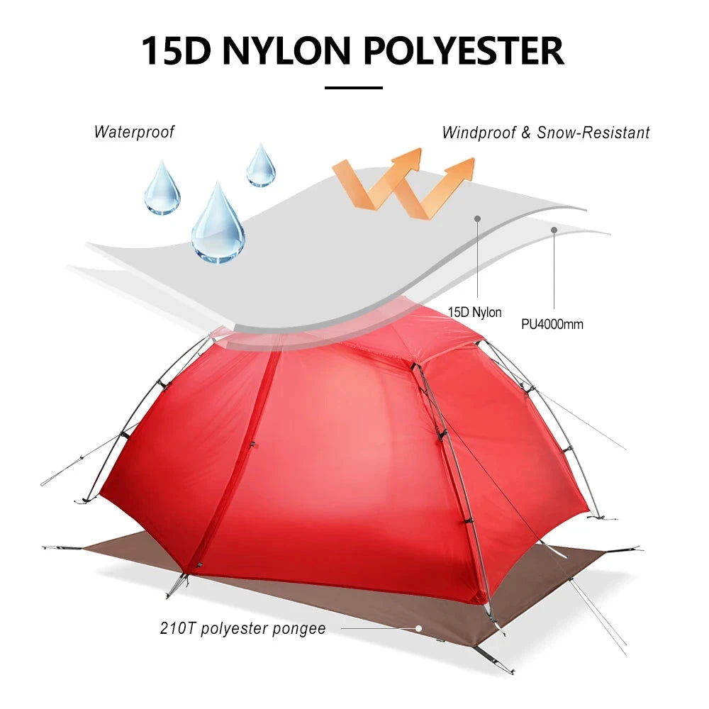 Outdoor Camping Tent 2 person External-Hanging 15D Nylon GlowCart