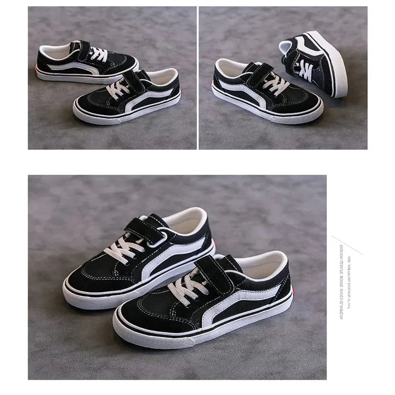 Children's Canvas Shoes Boys Board Shoes New Net Red Low Gang Middle and Large Children Baby Girls Board Shoes Parent-Child Shoe GlowCart