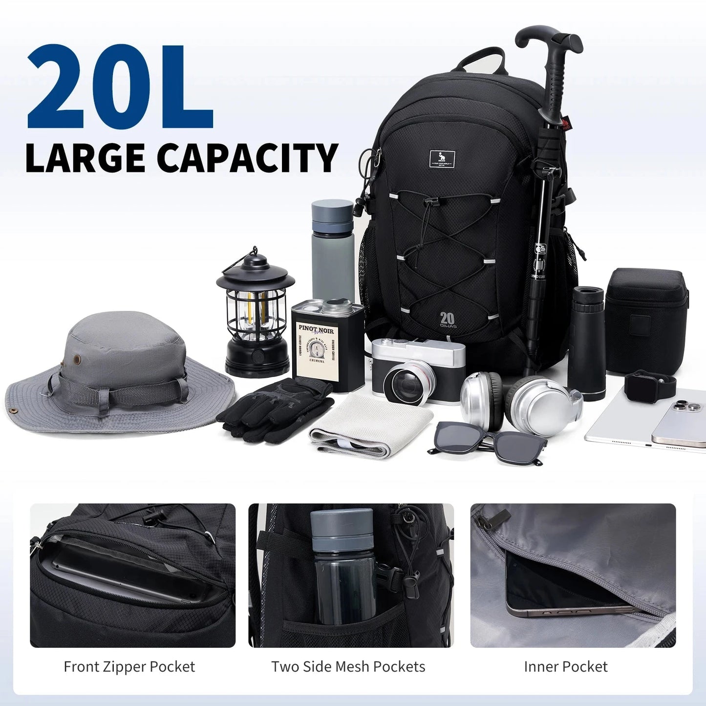 OIWAS 20L Outdoor Mountaineering Backpacks Waterproof Hiking GlowCart