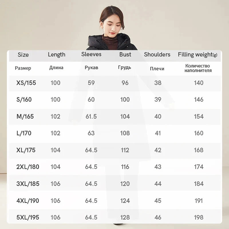 Chericom Women's Red Long Hooded Down Jacket Winter Hooded GlowCart