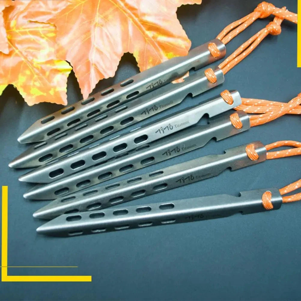 Titanium Alloy Tent Stakes Corrosion Resistant Lightweight V GlowCart