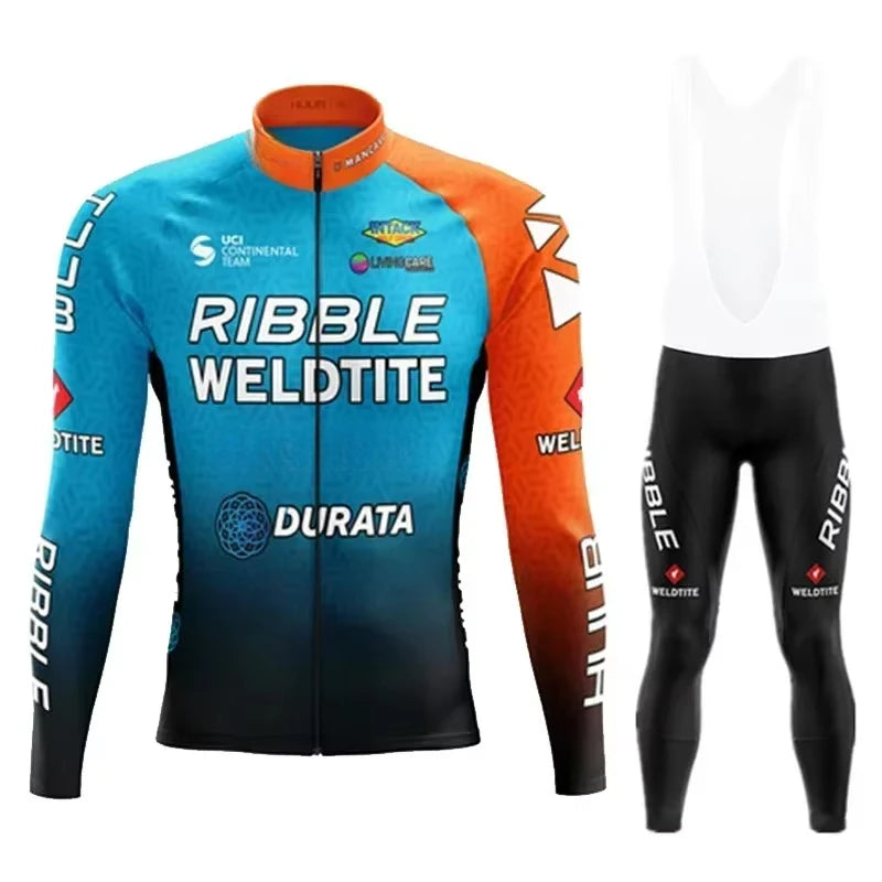 White  Cycling Jersey Set Ribble Weldtite Cycling Clothing Autumn Men Road Bike Shirt Bicycle Tights Mtb Maillot Culotte GlowCart