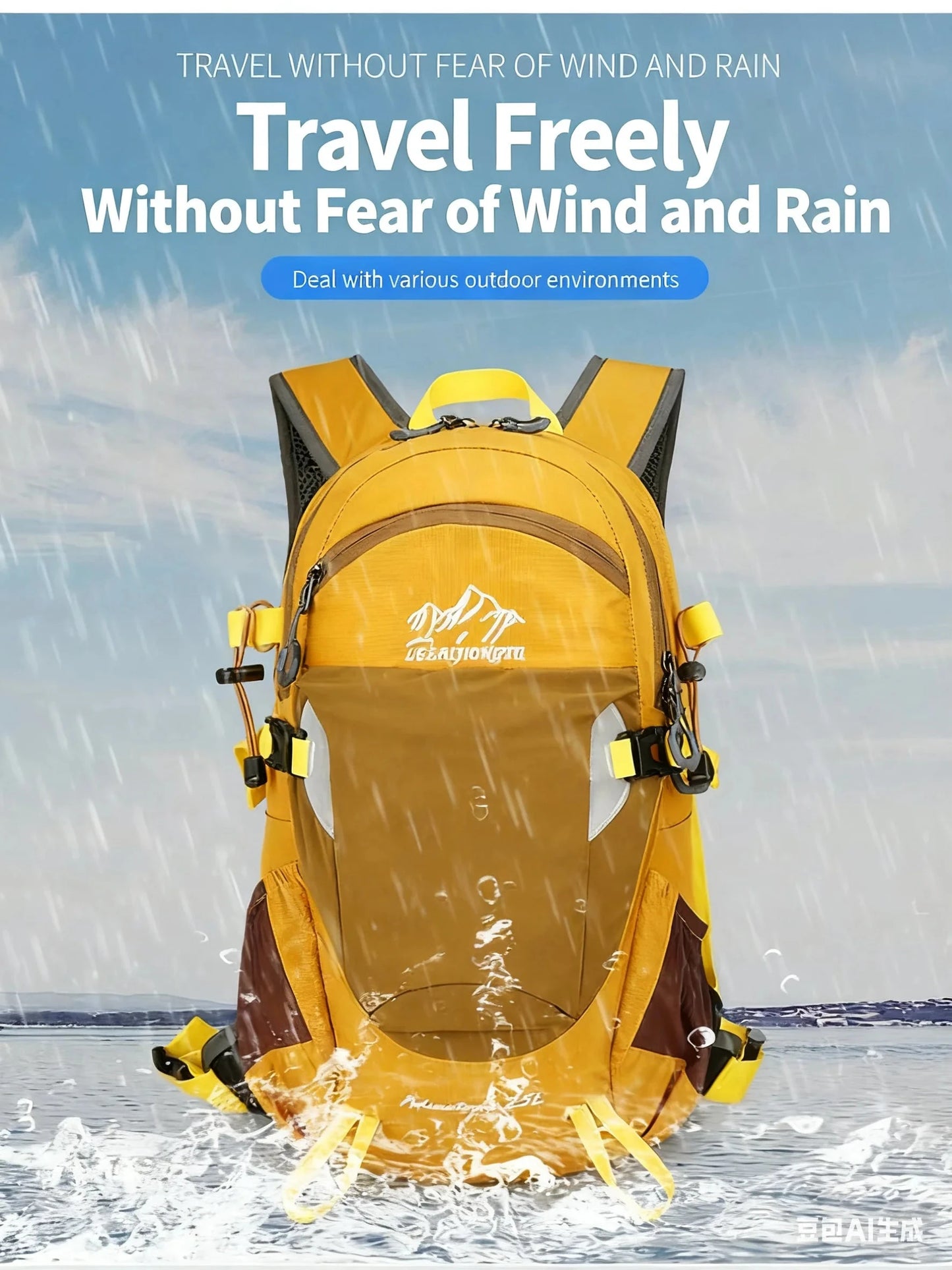 25L Professional Outdoor Hiking Mountaineering Backpack with GlowCart