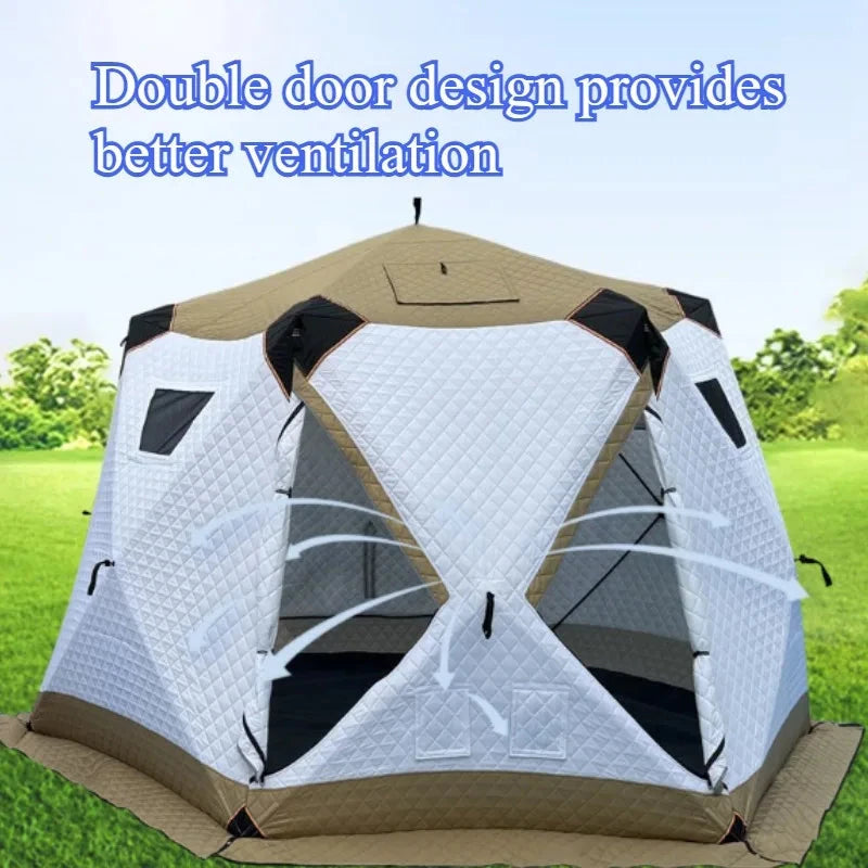Thickened Cotton Camping Tent Fishing Large Space Warm GlowCart