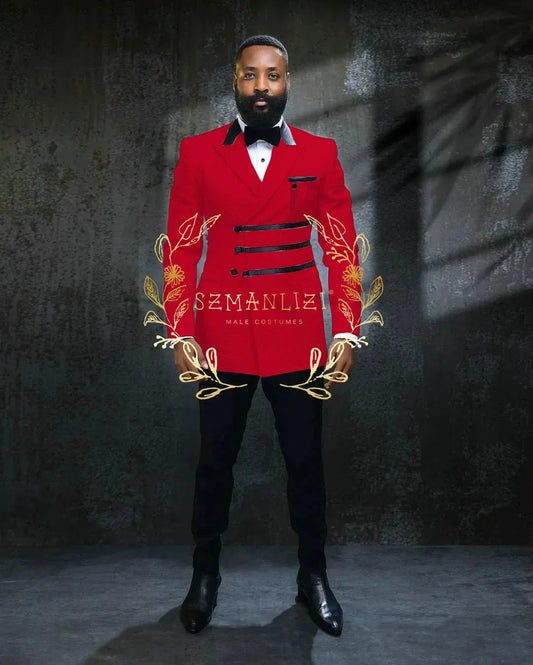 Blazer Sets Plaid Fashion Peaked Lapel Men Wedding Prom GlowCart