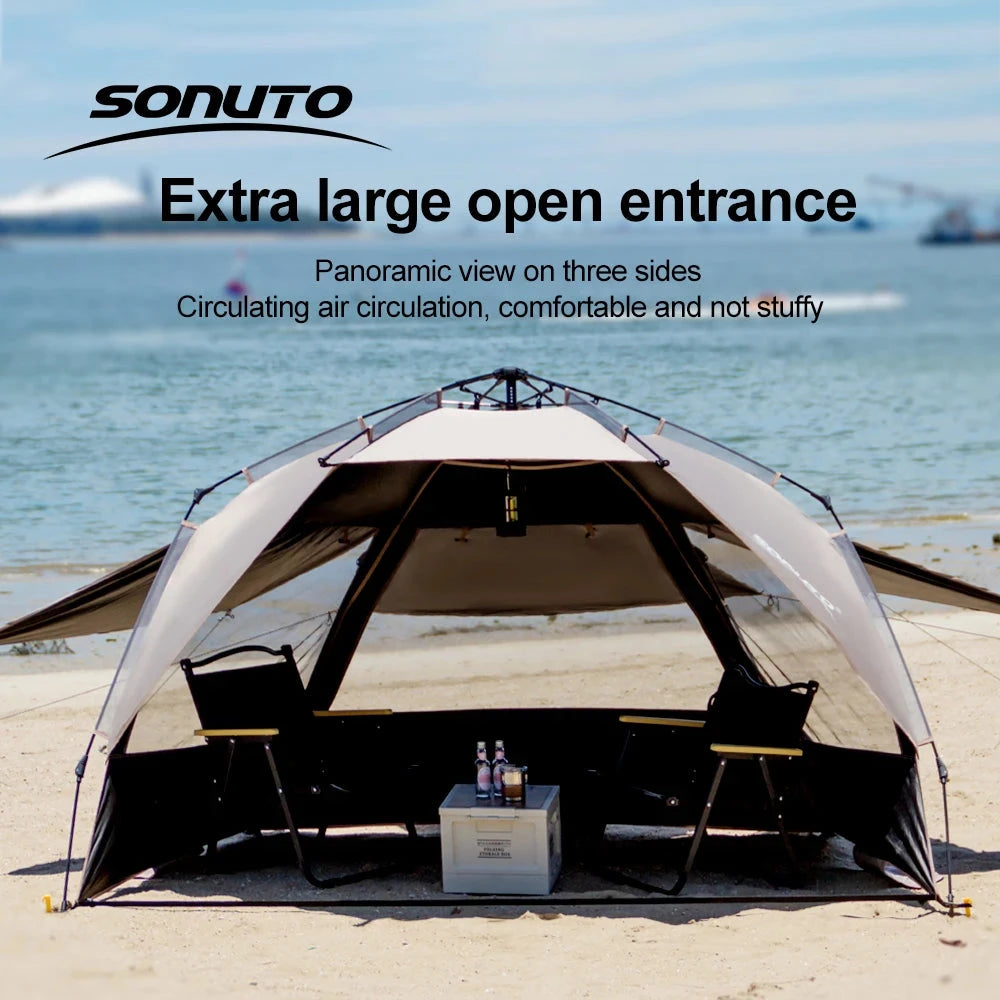 Sonuto Outdoor 3-4P One-Touch Camping Tent Quick Automatic GlowCart