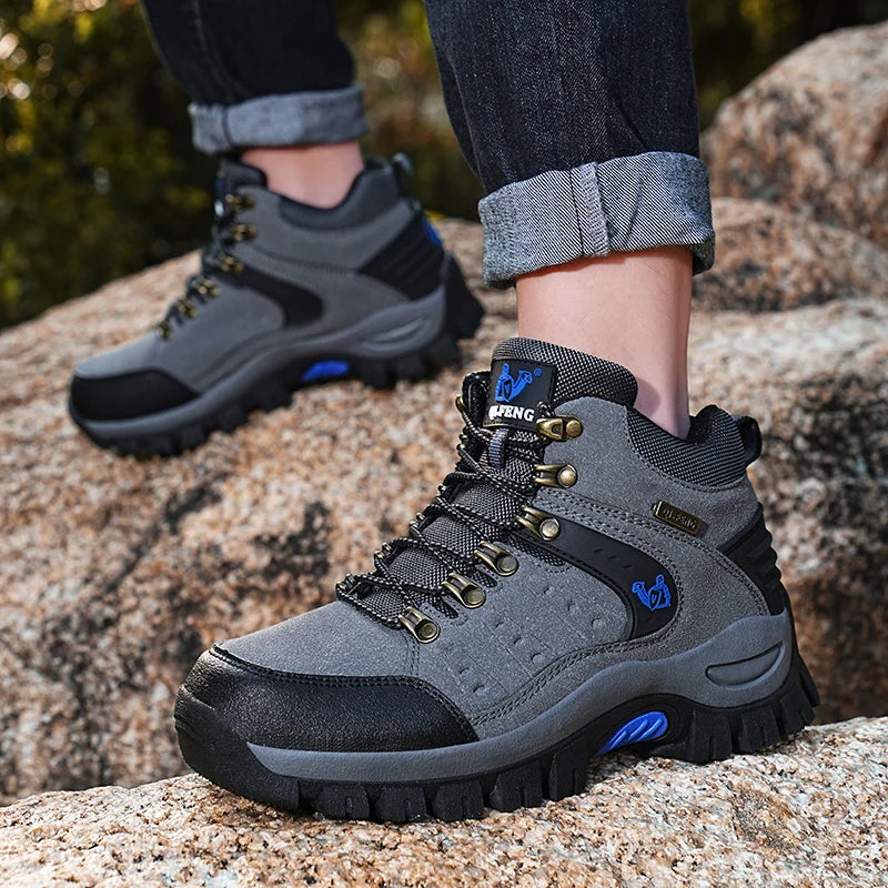 Trendy Classic Men Ankle Boots Wear Resisting Hiking Shoes Cow Suede Men Boot Comfortable Walking Sneaker For Man Tactical Shoes GlowCart