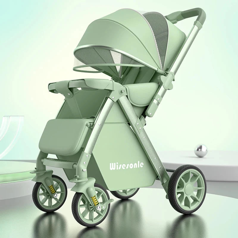 Upgraded Baby Strollers can Sit and Lie Down High Landscape Lightweight Folding Two-way Stroller Children Stroller GlowCart