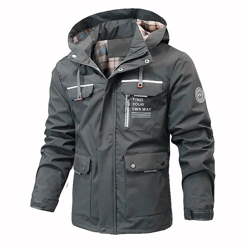 Man Trench Coat Windproof Waterproof Men's Outdoor Jacket GlowCart
