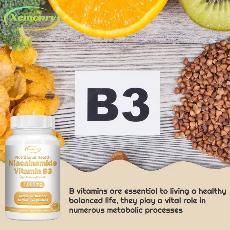 Niacinamide Vitamin B3 Capsules - Supports Skin Cell Health, GlowCart