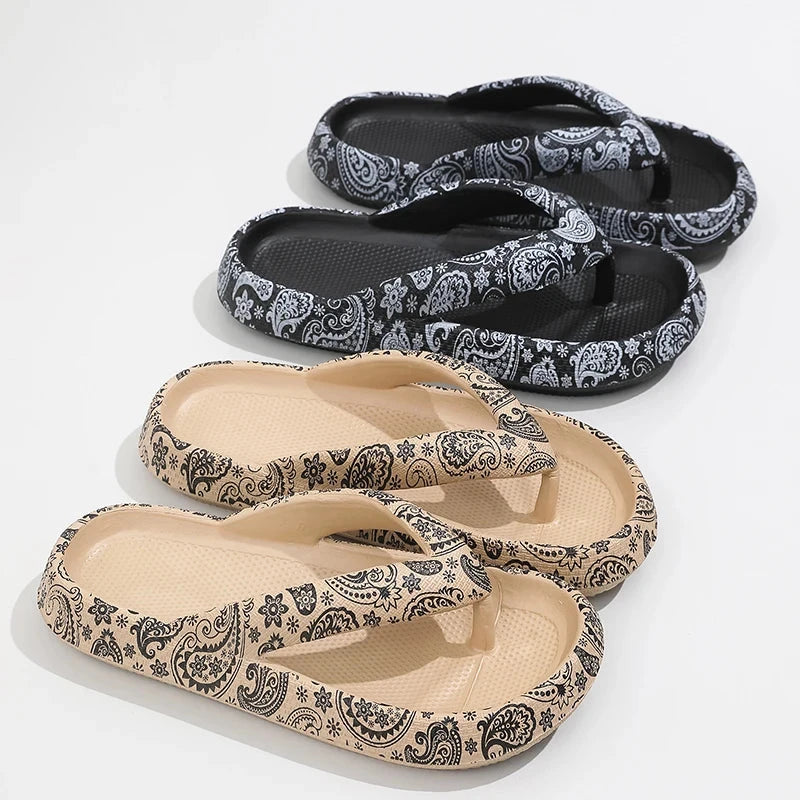 Summer Women Comfort Flip-Flop Leopard Soft Thick-Soled GlowCart