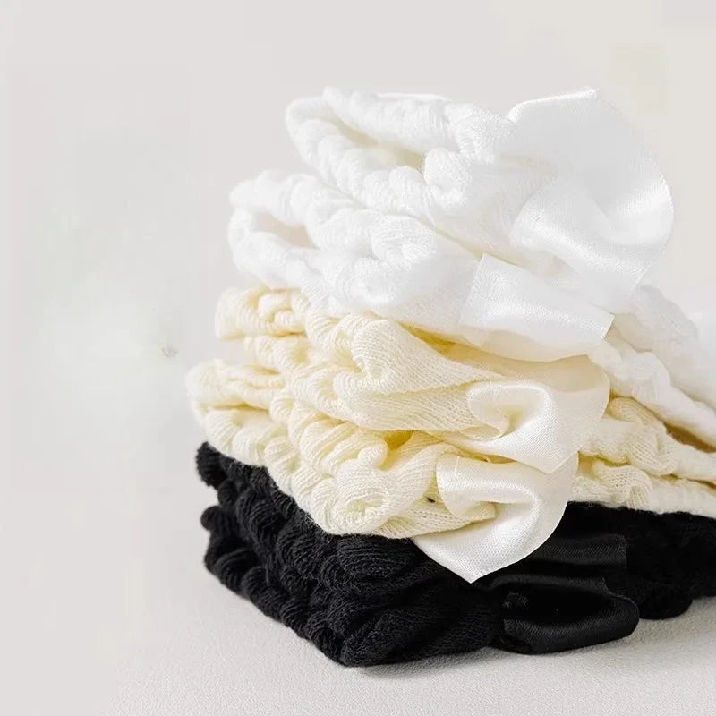 3 Pairs Woman Lolita Cute Black White Socks Set Spring GlowCart