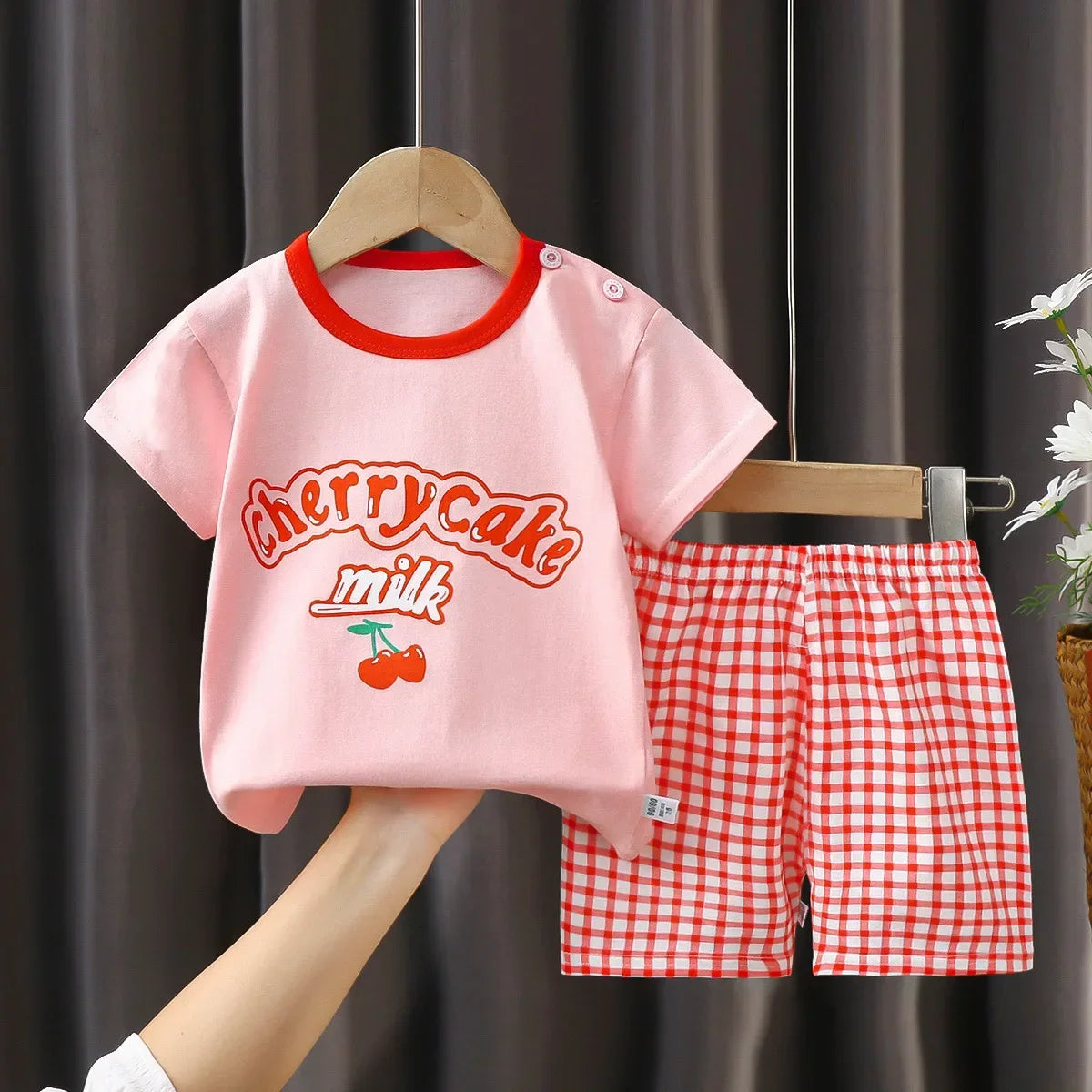 2PCS Children's Sets mother Kids Clothes Boys Girl T-shirt