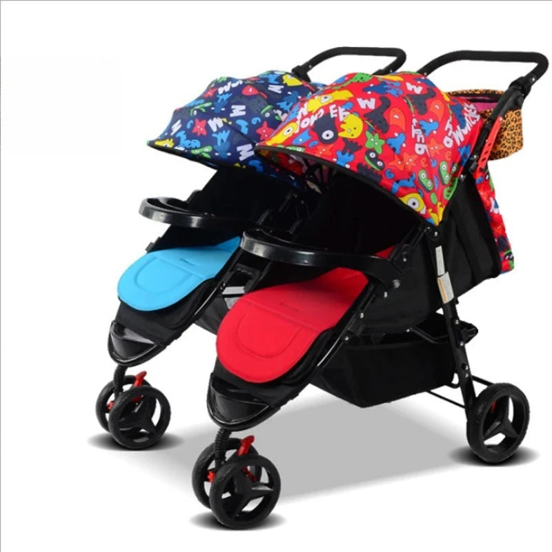 2025 Twin Baby Stroller Separable and Combinable, Foldable Stroller Enlarged and Widened, High-view Baby Stroller GlowCart