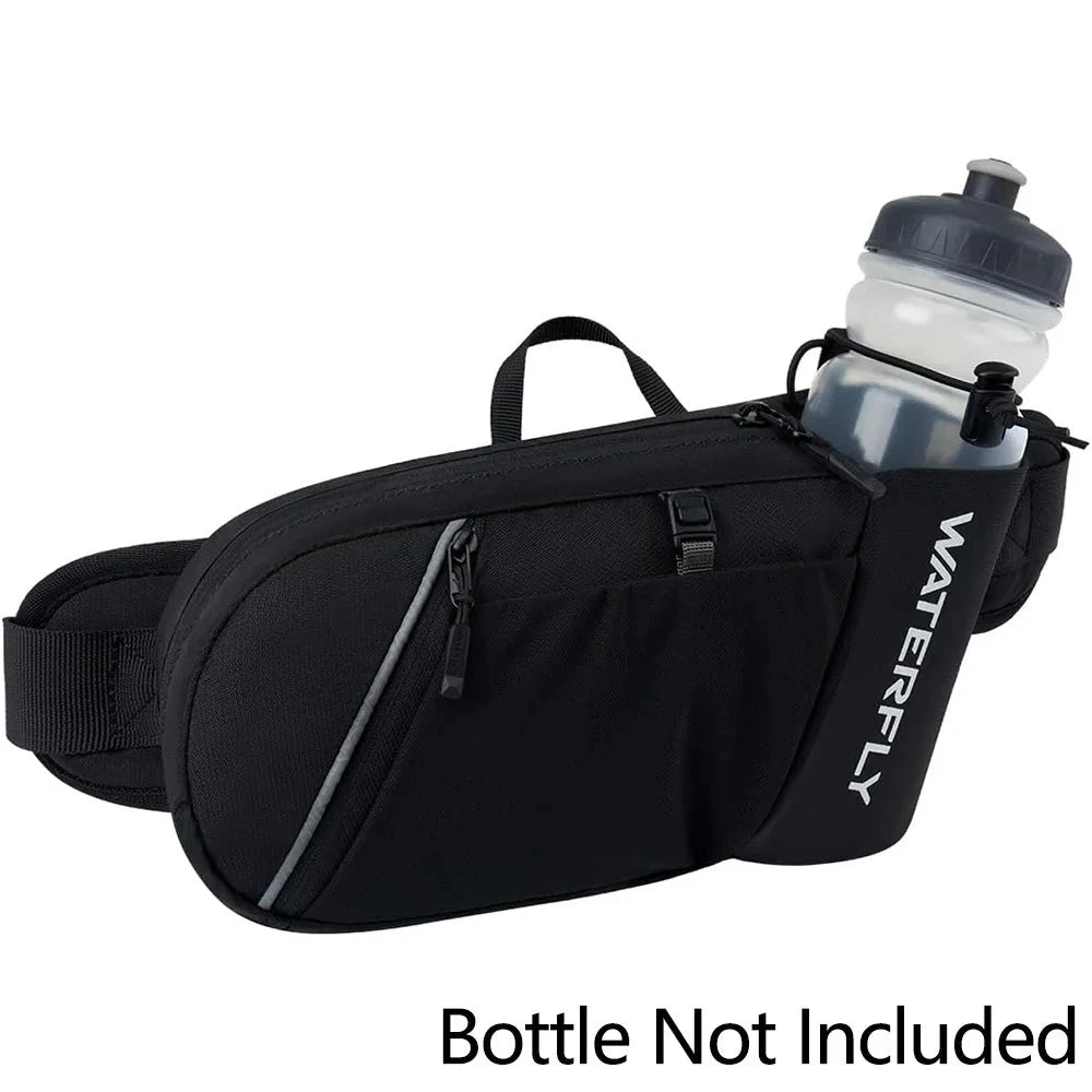 WATERFLY Fanny Pack Waist Bag: Hiking Water Bottle Holder with Strap Waist Pack for Women Men Hydration Hip Packs for Running GlowCart