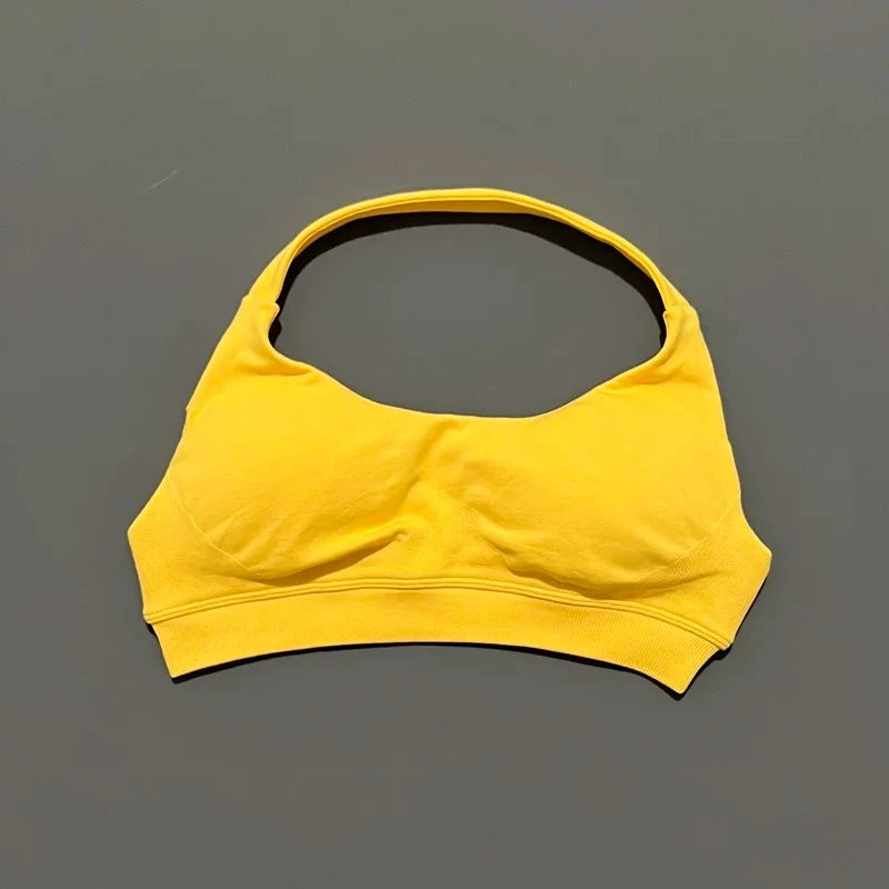 HISTELLO Impact Sports Bra Women Seamless Halter Clothes Push-up Vest Brassiere Gym Top Backless Yoga Workout Running Underwear GlowCart