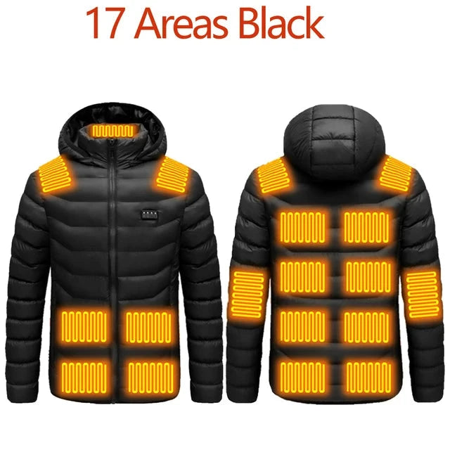 Men's parka Winter Warm USB Heating Jackets Smart Thermostat GlowCart