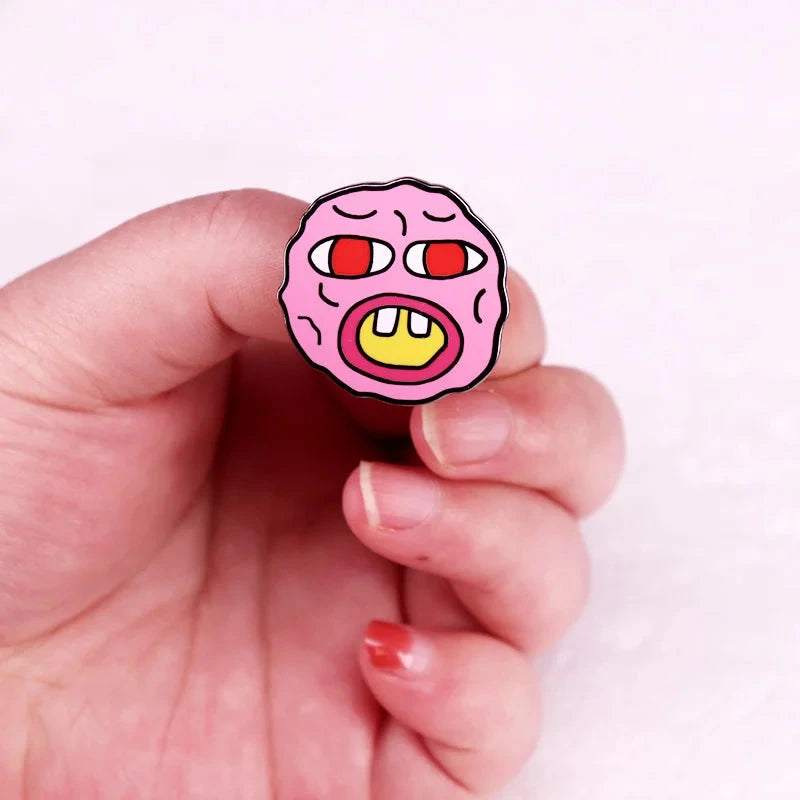 Pink Face Hip Hop Rock Soul Music Album Enamel Pin Funny GlowCart