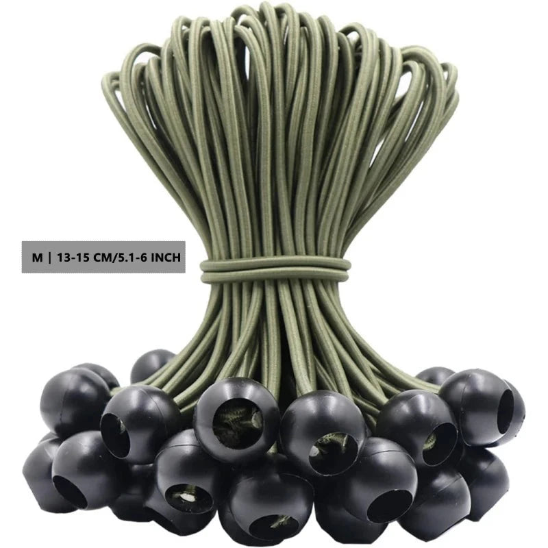 YANBIGUO 50-Pcs Bungee Balls,Black Cord for Canopy Tarp, UV GlowCart