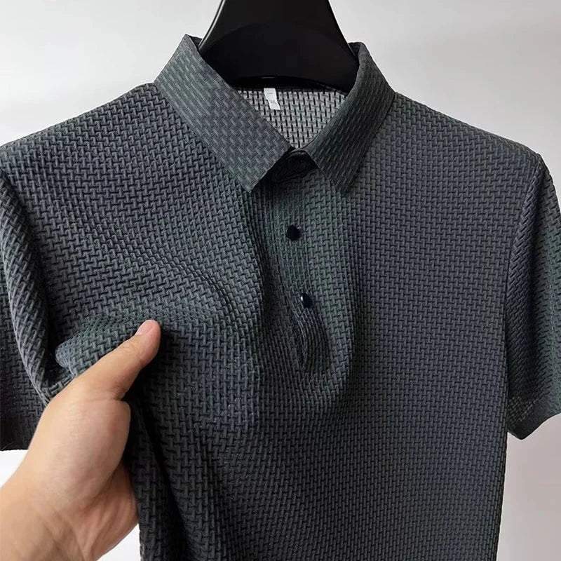 New Men's Business Casual Short Sleeved Bone Flower Solid GlowCart