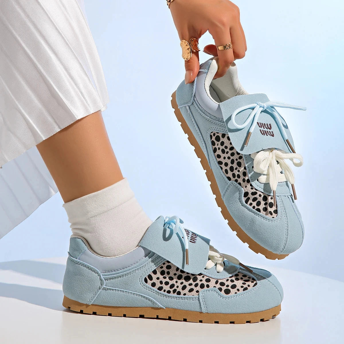 Brown Leopard Print Autumn Women's Vulcanized Shoes Flat GlowCart