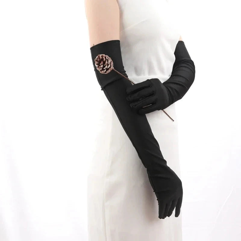 Women's Mittens Long Gloves Classic Adult Black White Red GlowCart