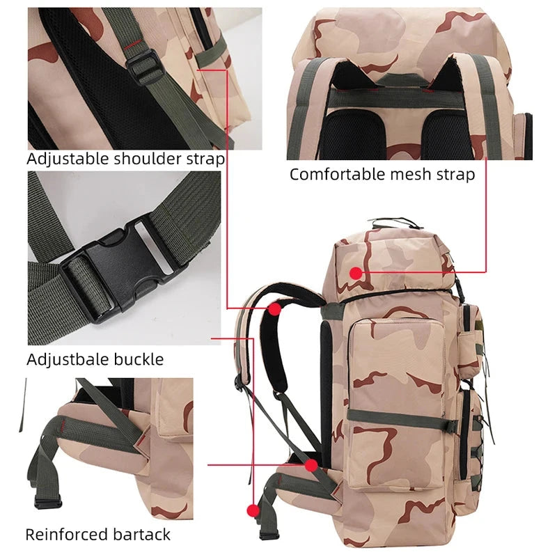 70L Tactical Climbing Backpack Large Capacity Sports GlowCart
