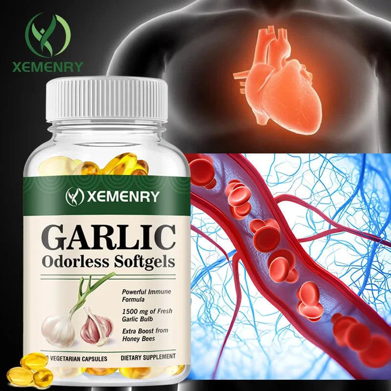 Odorless Garlic Capsules - Balance Cholesterol Levels, GlowCart