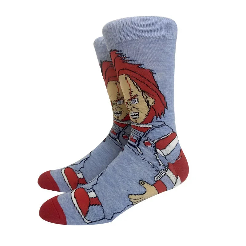 New Anime Funny Socks Long Men's Socks Cosplay Hip Hop Novelty HALLOWEE Crazy Soken Skateboard Socks horrible Women's Socks GlowCart