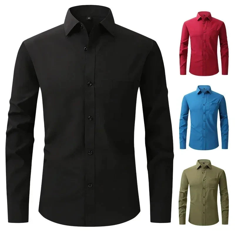 US Size Elastic Shirt New Men's Business and Leisure Long GlowCart