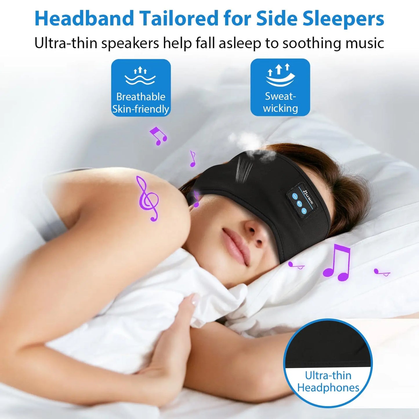 Bluetooth Sleeping Headphones Wireless Stereo Sports Music